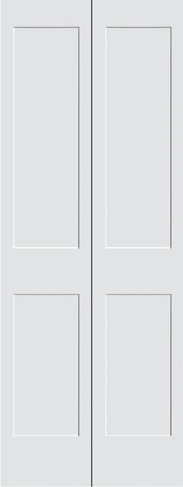 8402BF 2-Panel Primed Shaker Interior Bifold - CODEL Doors