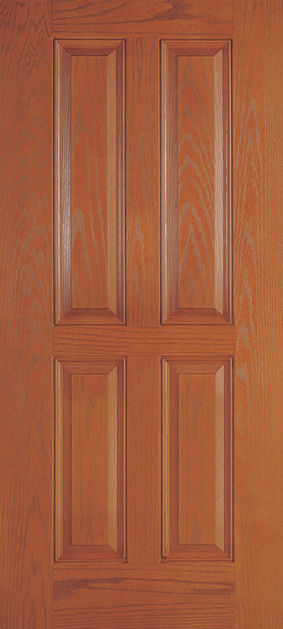 TF4P 4-Panel Oak Grain Textured Fiberglass Exterior Door - CODEL Doors