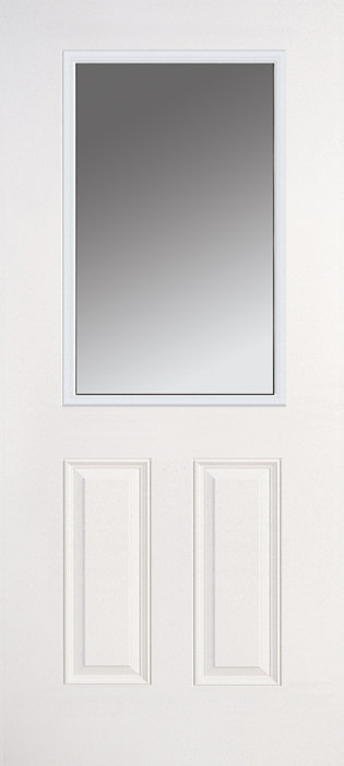 SF61 2-Panel Smooth Fiberglass Exterior Door with Half-Lite Door