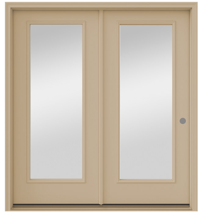 TF20FSP Flush-Glazed Oak Grain Textured Fiberglass Patio Door with