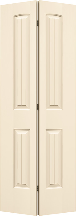 Santa Fe 2-Panel Arch-Top V-Groove Molded Bifold Door - CODEL Doors
