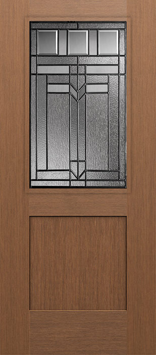 FG2PSHKROY Fir Grain Textured Fiberglass Exterior Door with Royston 1/2 ...